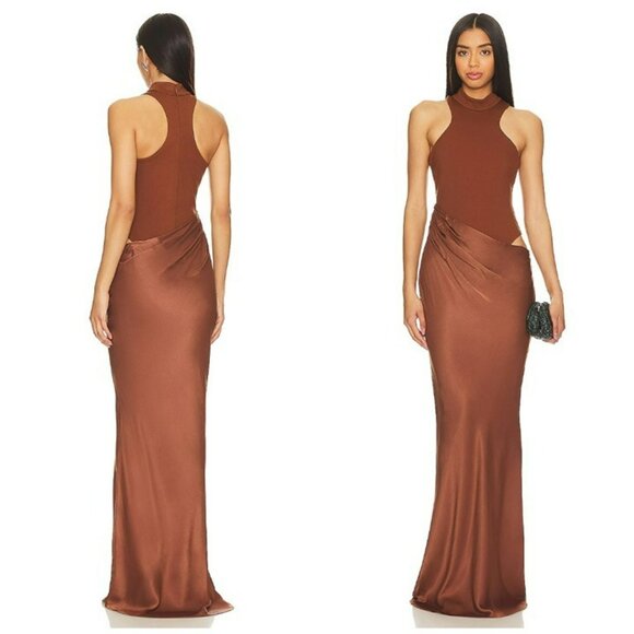 Camila Coelho Estrella Maxi Dress Nutshell Brown